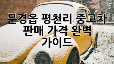 문경읍 평천리 중고차 판매 가격 완벽 가이드!