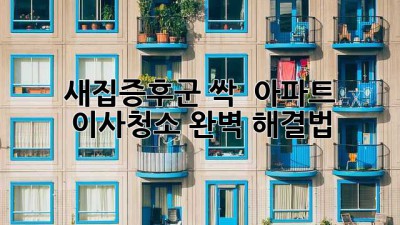 새집증후군 싹! ✨ 아파트 이사청소 완벽 해결법 🏡